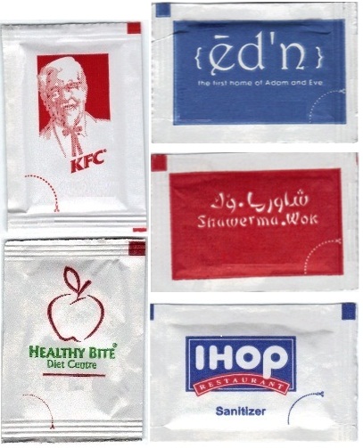 Hand sanitizer sachet samples