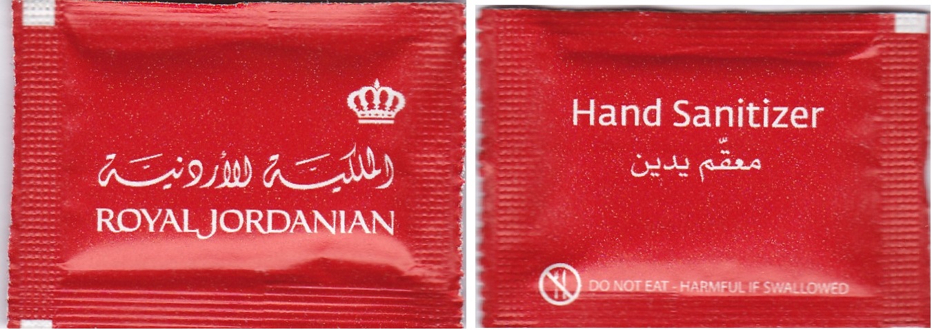 Royal Jordanian hand sanitizer sachet